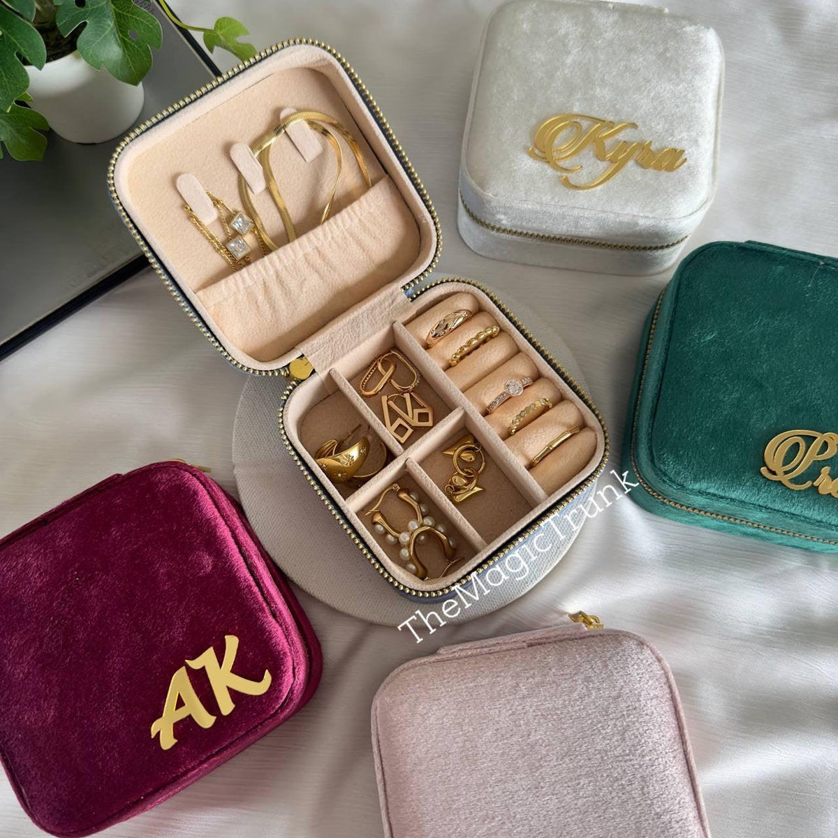 Customise Velvet Jewellery Travel Organiser Box ( 1pc ) The Magic Trunk