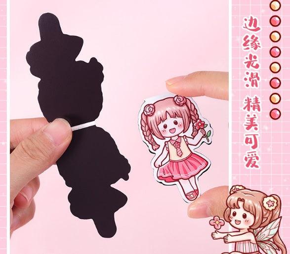Cute Kawaii Magnetic Bookmark With Sticker ( 1 set )