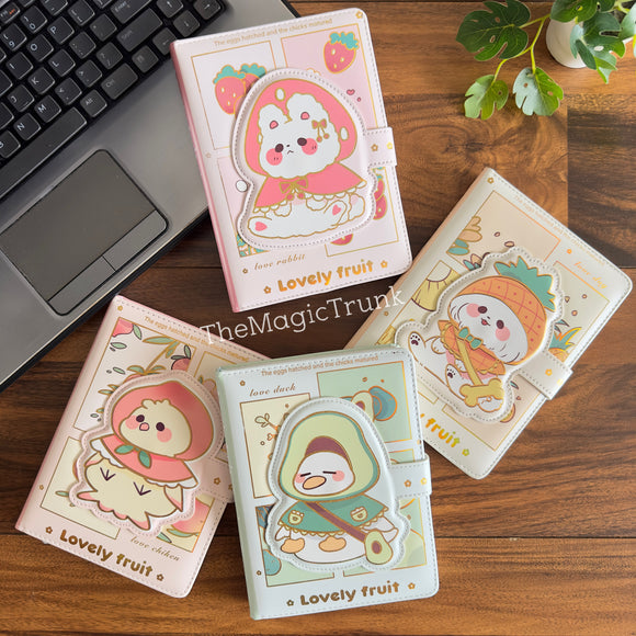 Kawaii Lovely Fruit Magnetic Strap Diary ( 1pc )
