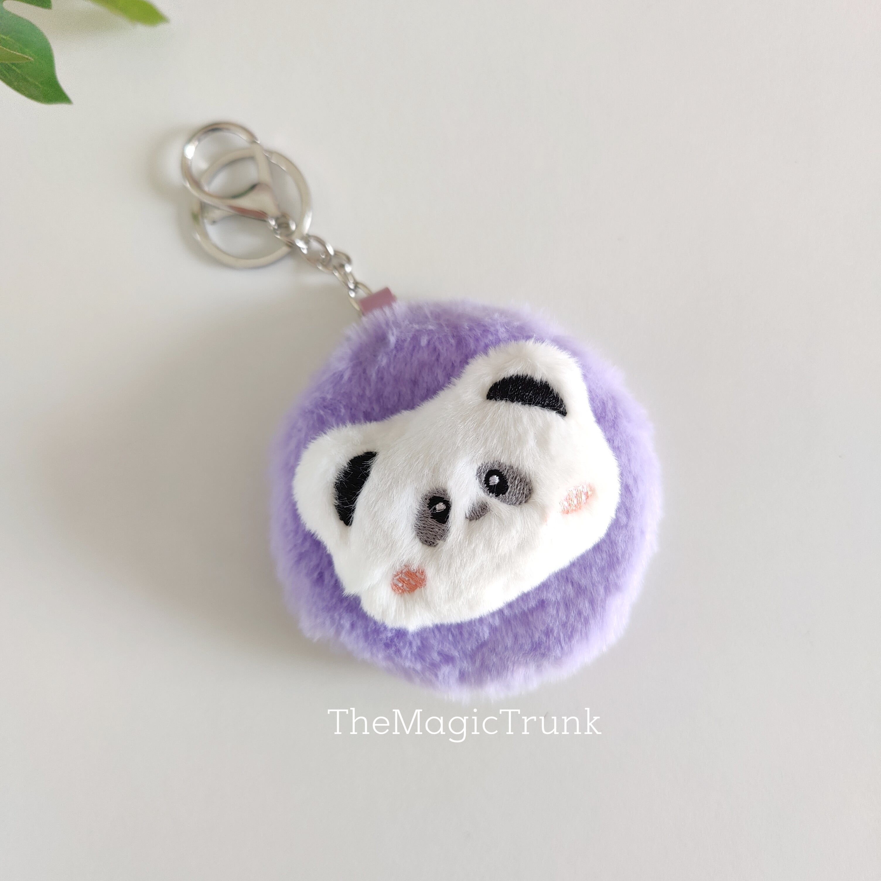 Cute Plush Cosmetic Mirror With Keychain ( 1pc )