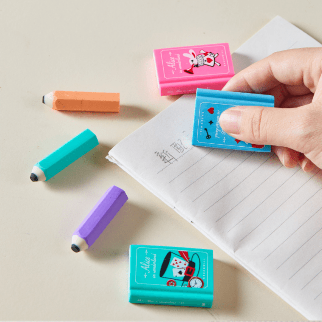 Books & Pencils Shape Eraser Set ( 7pcs )