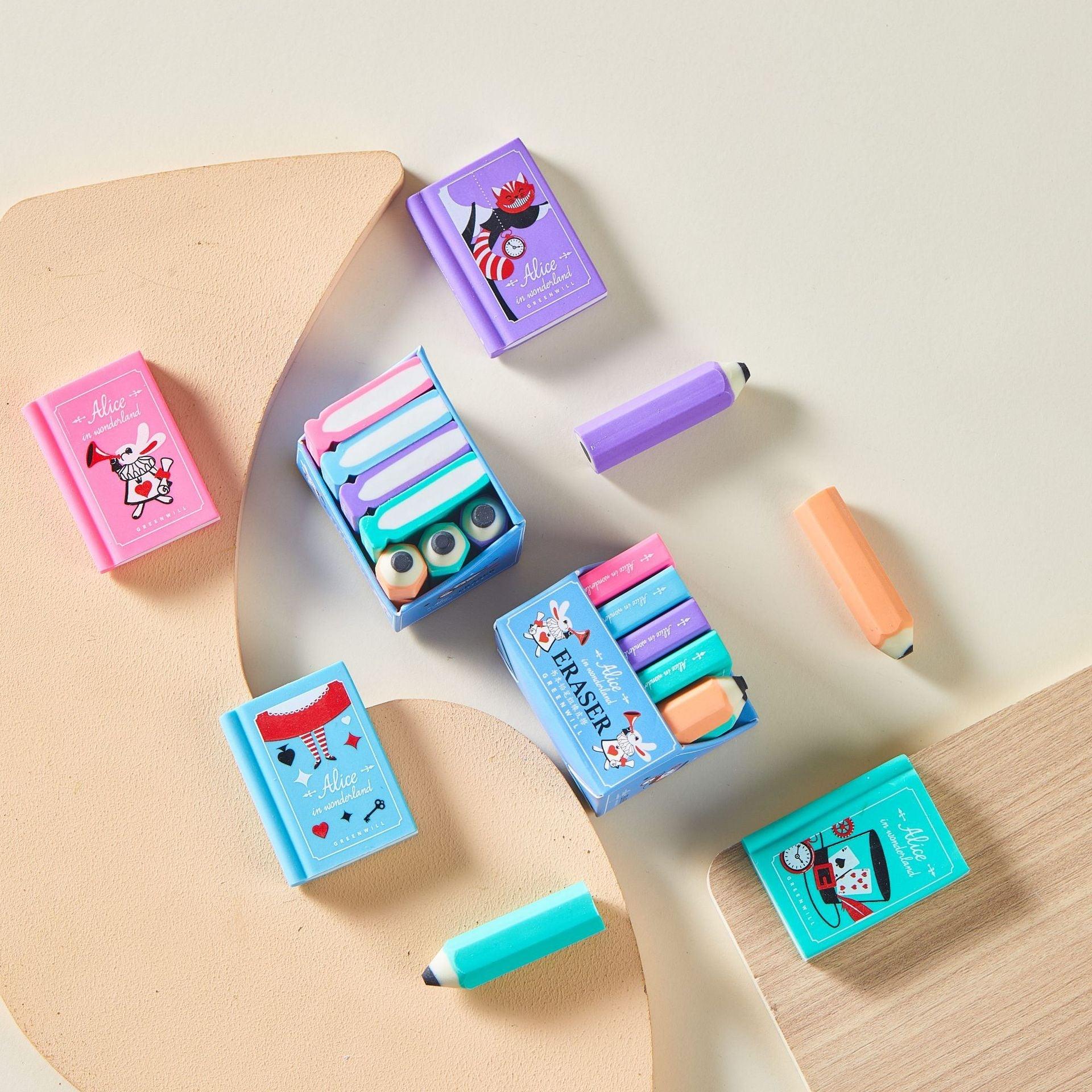 Books & Pencils Shape Eraser Set ( 7pcs )