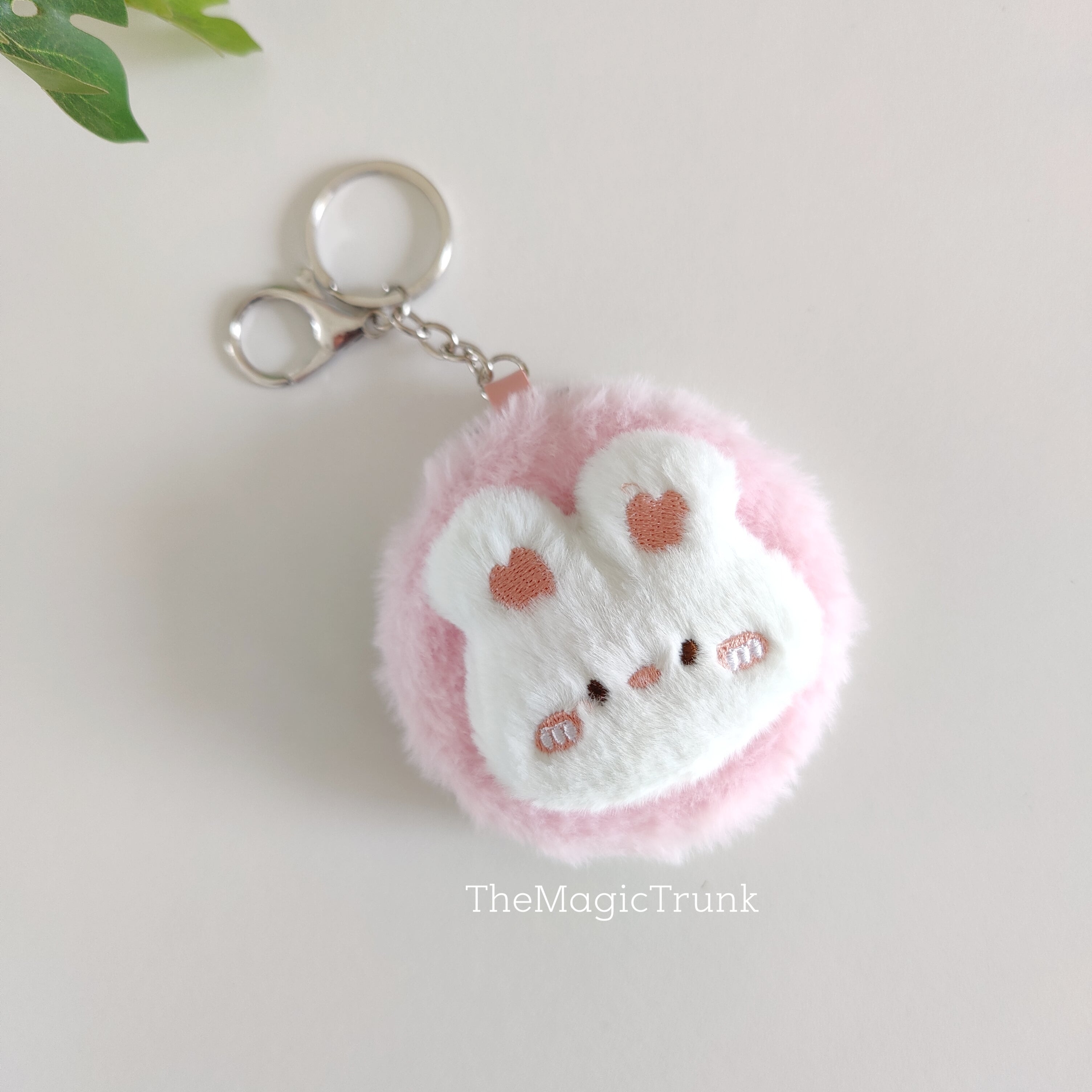 Cute Plush Cosmetic Mirror With Keychain ( 1pc )