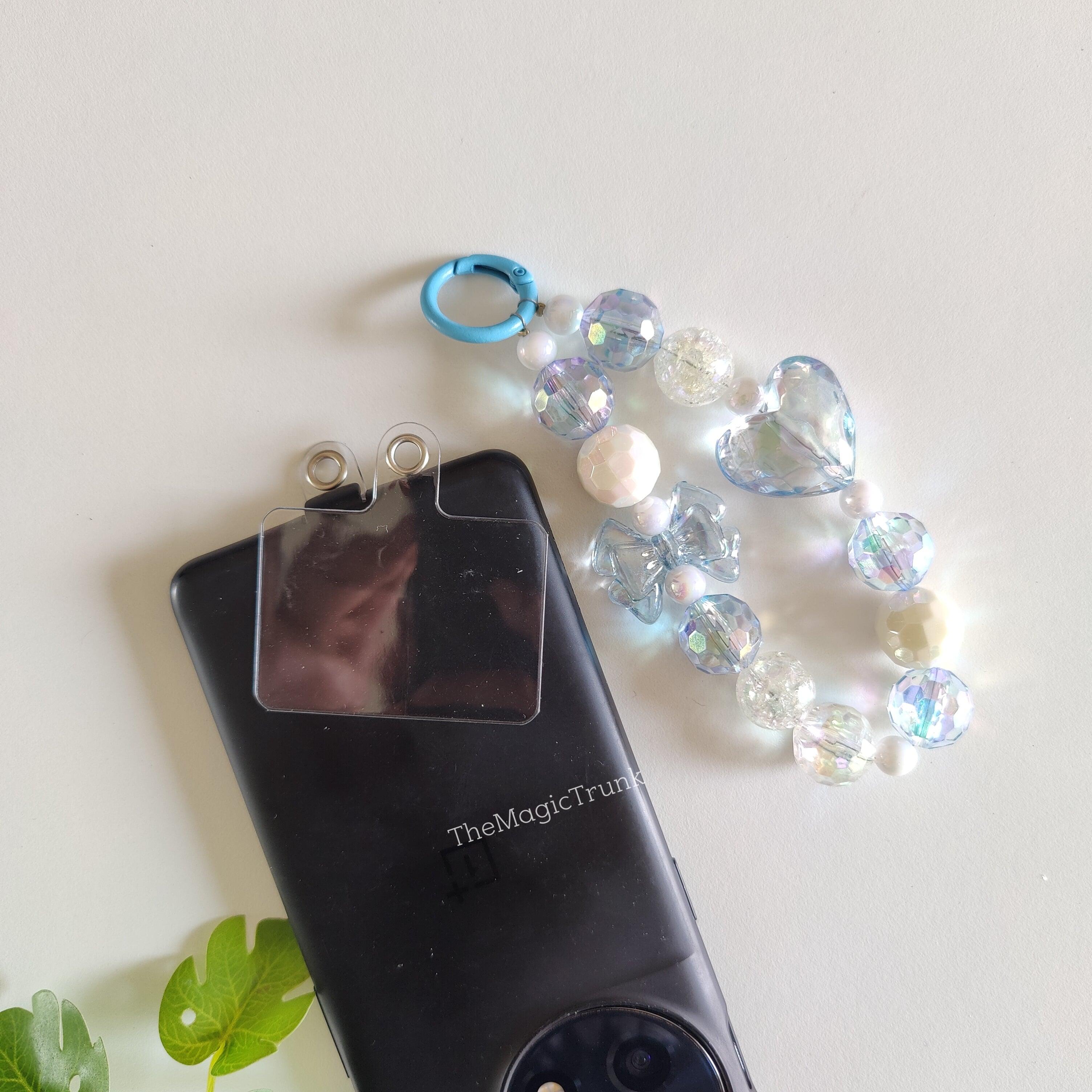 Bow Heart Crystal Phone Charm ( 1pc )