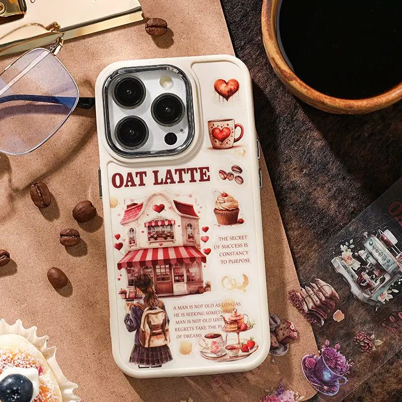 Coffee Vintage Journaling Scrapbooking Washi Tape Sticker Roll ( 4pcs )