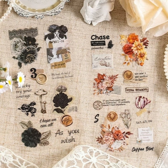 Flower Bud Journaling Scrapbooking Sticker Sheets ( 6 sheets )