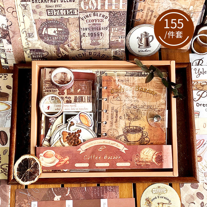 Coffee Bazaar Vintage Journal Scrapbook Gift Set ( 1 set )