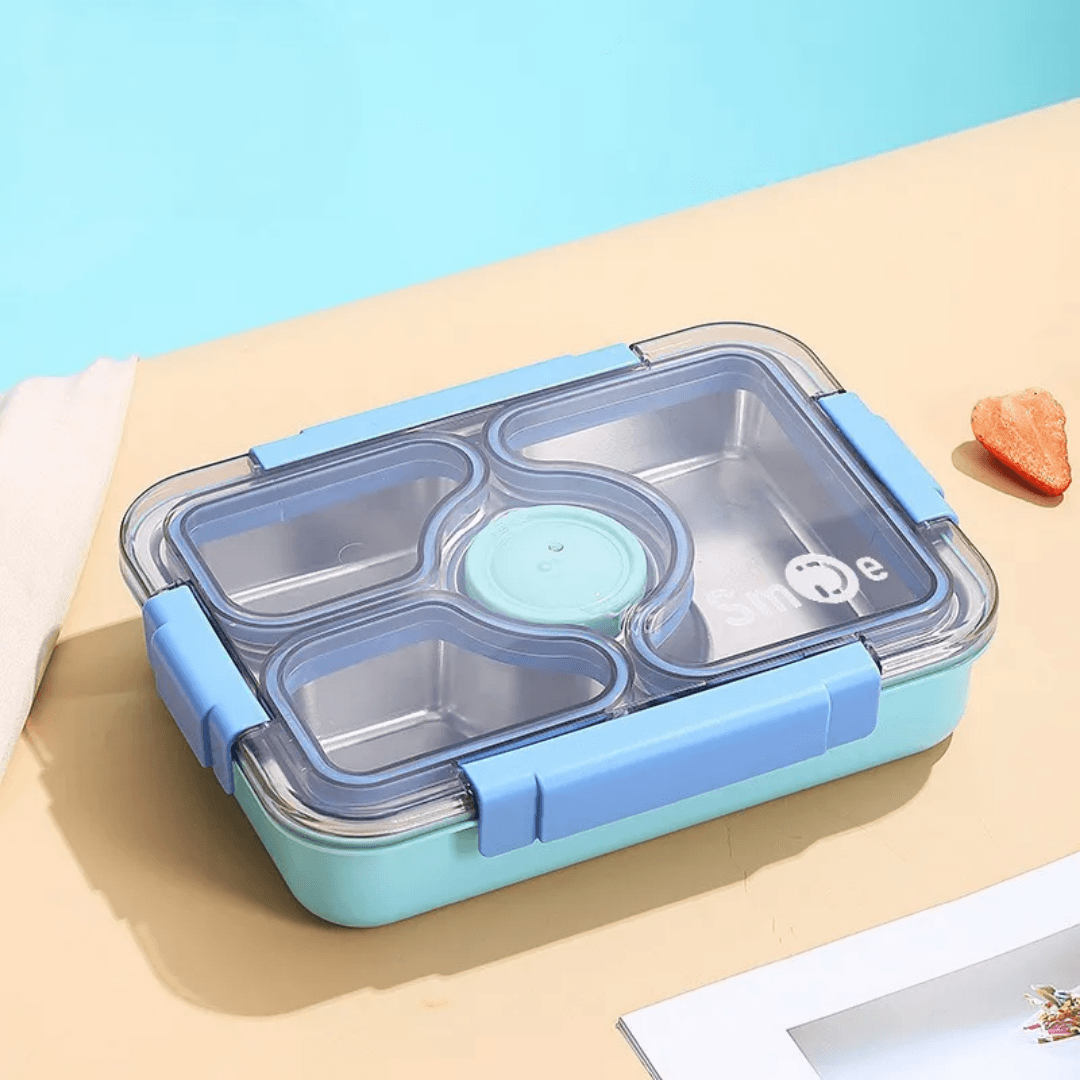 Four Compartment Transfer Proof 100% Leakproof Bento Lunch Box ( 1pc )