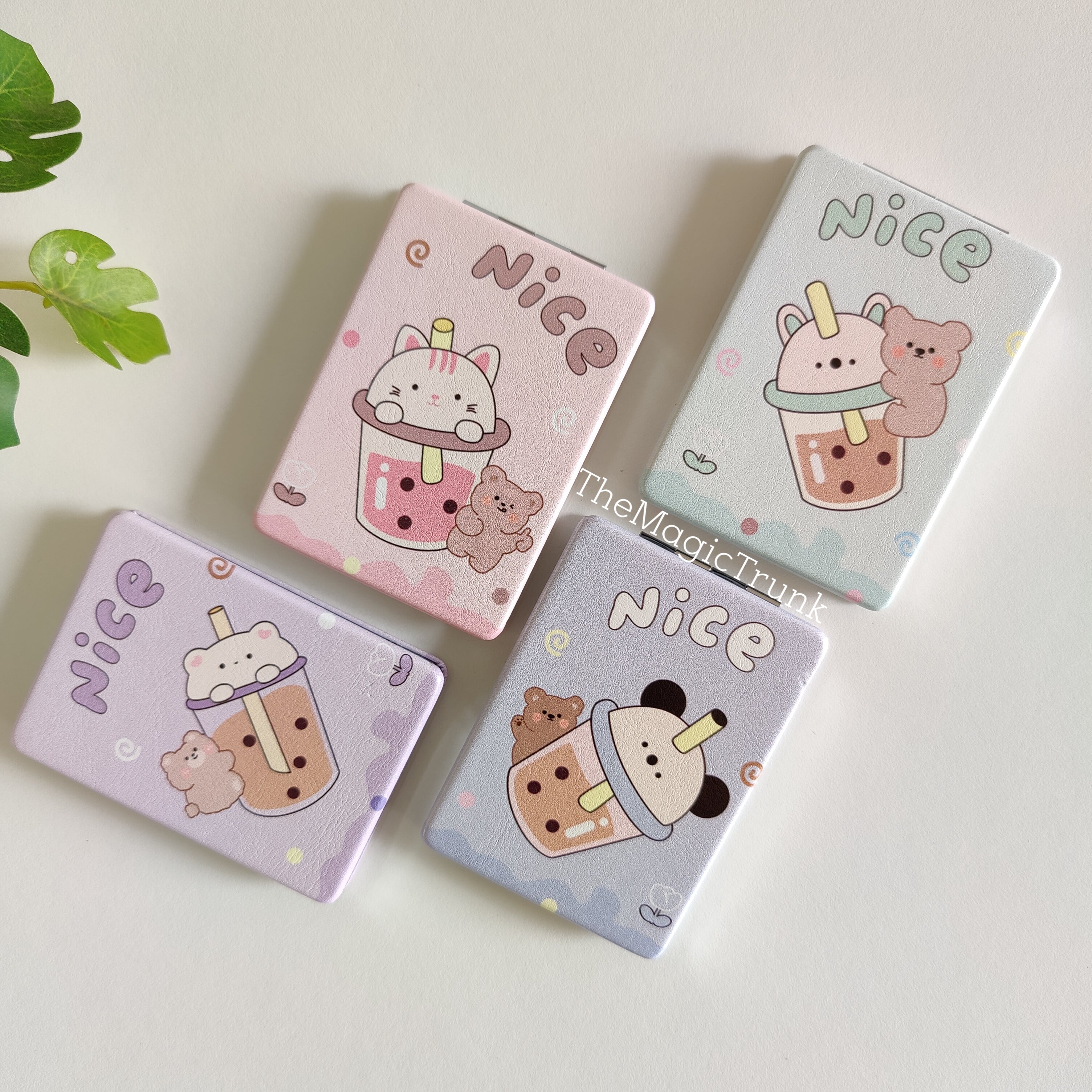 Boba Bubble Tea Cosmetic Pocket Mirror ( 1pc )