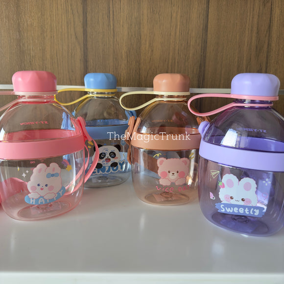 Cute Character Bear Panda Rabbit Water Bottles 650ML ( 1 pc )