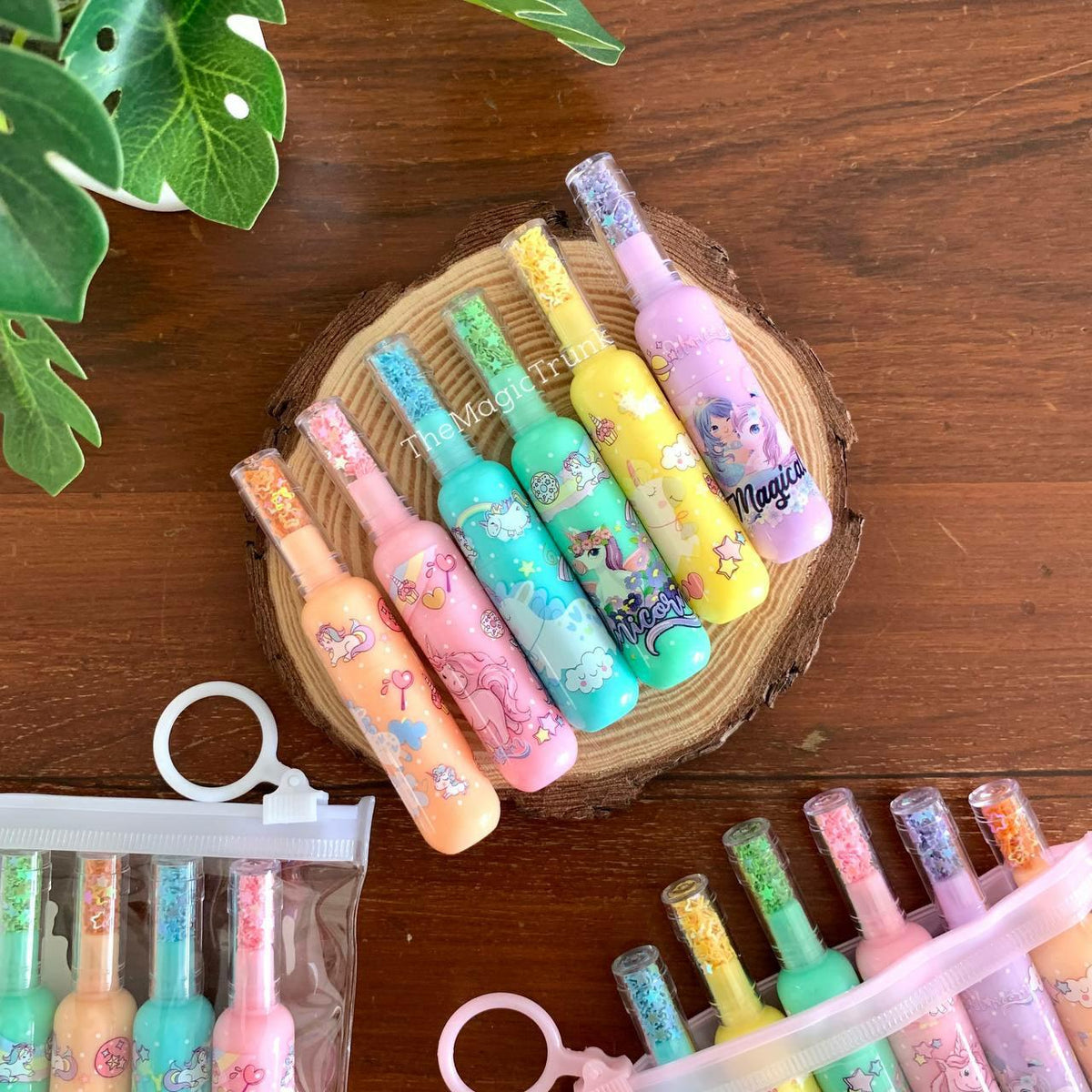 Unicorn Bottle Shaped Highlighter Set ( 6 pcs ) The Magic Trunk