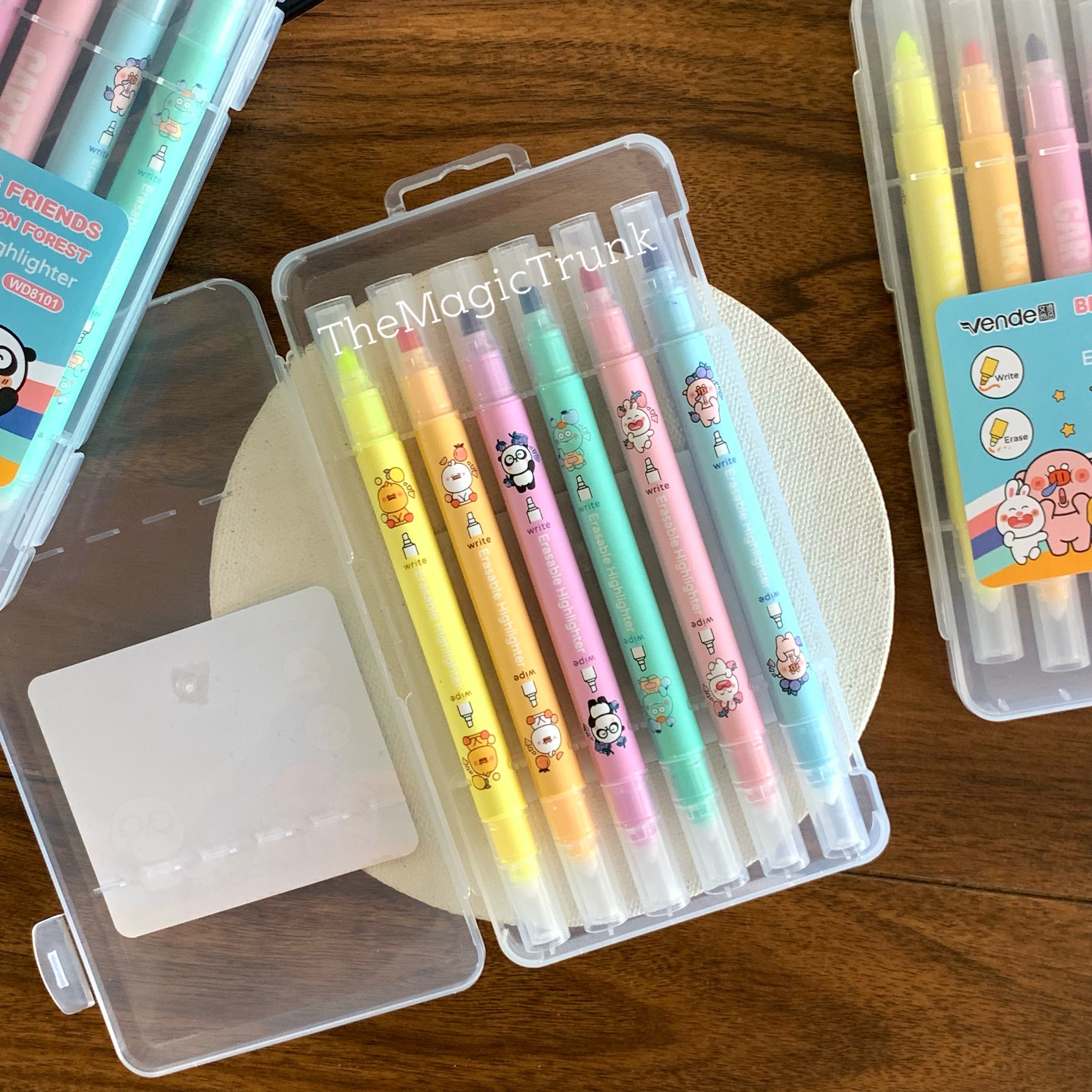 Cartoon Series Erasable Highlighters Set ( 6 pcs )