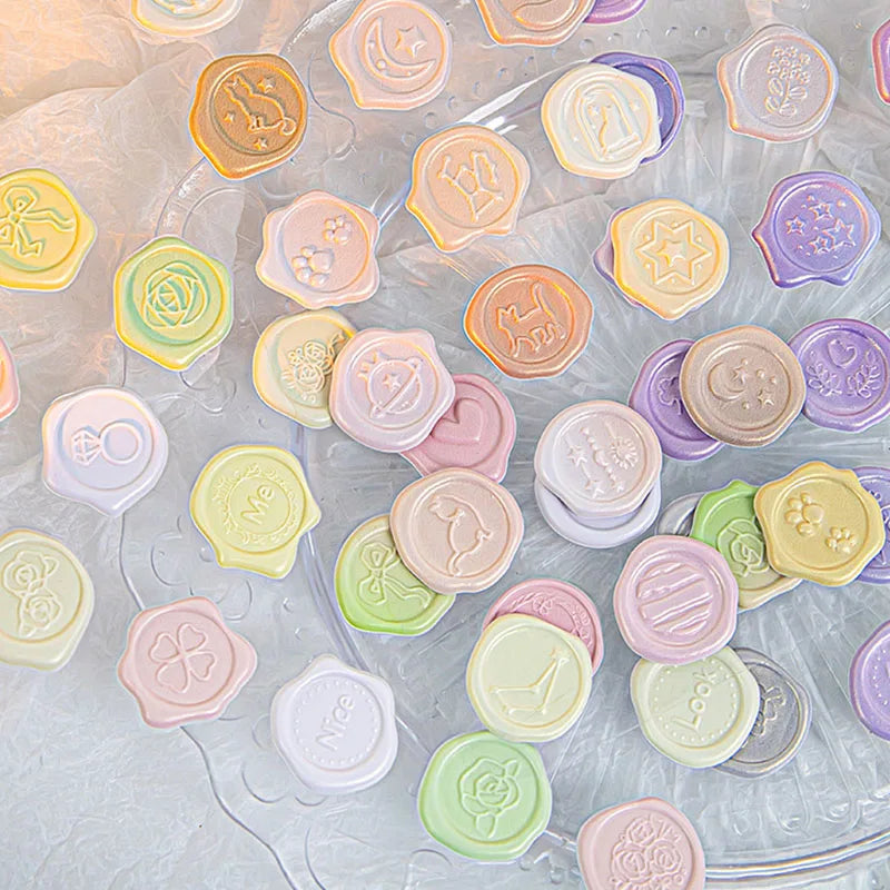 Pastel Wax Seal Sticker Sheet ( 1 sheet )