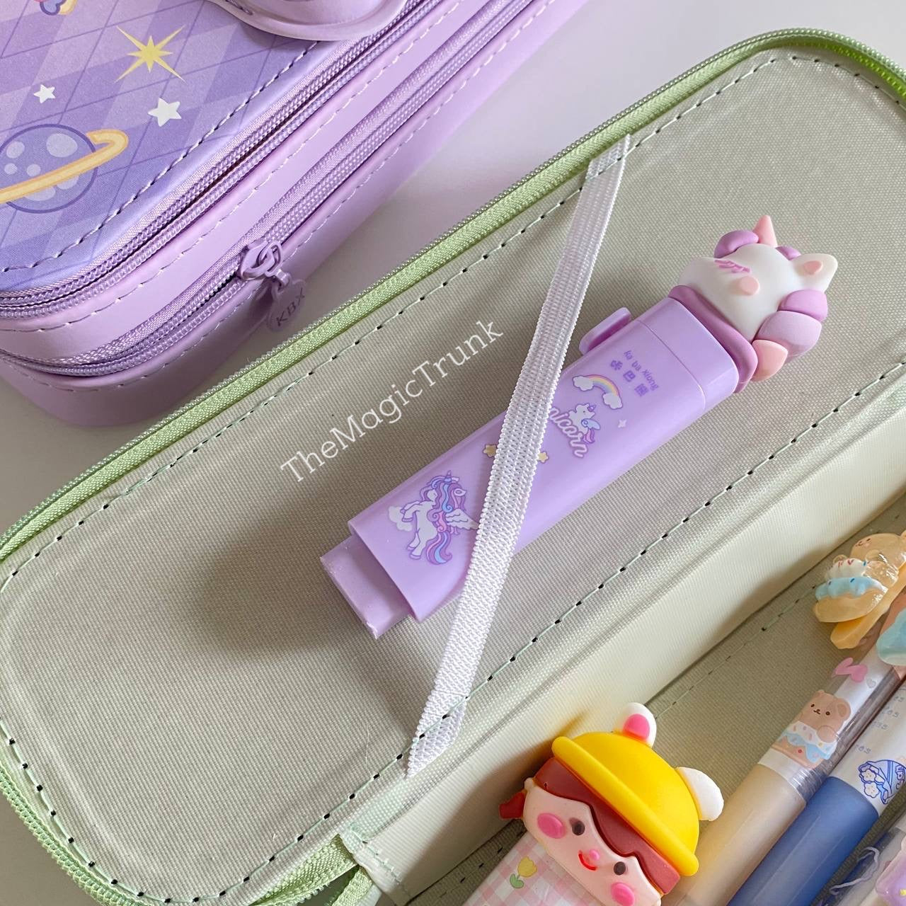 3D Double Compartment Stationery Pencil Pouch ( 1pc )