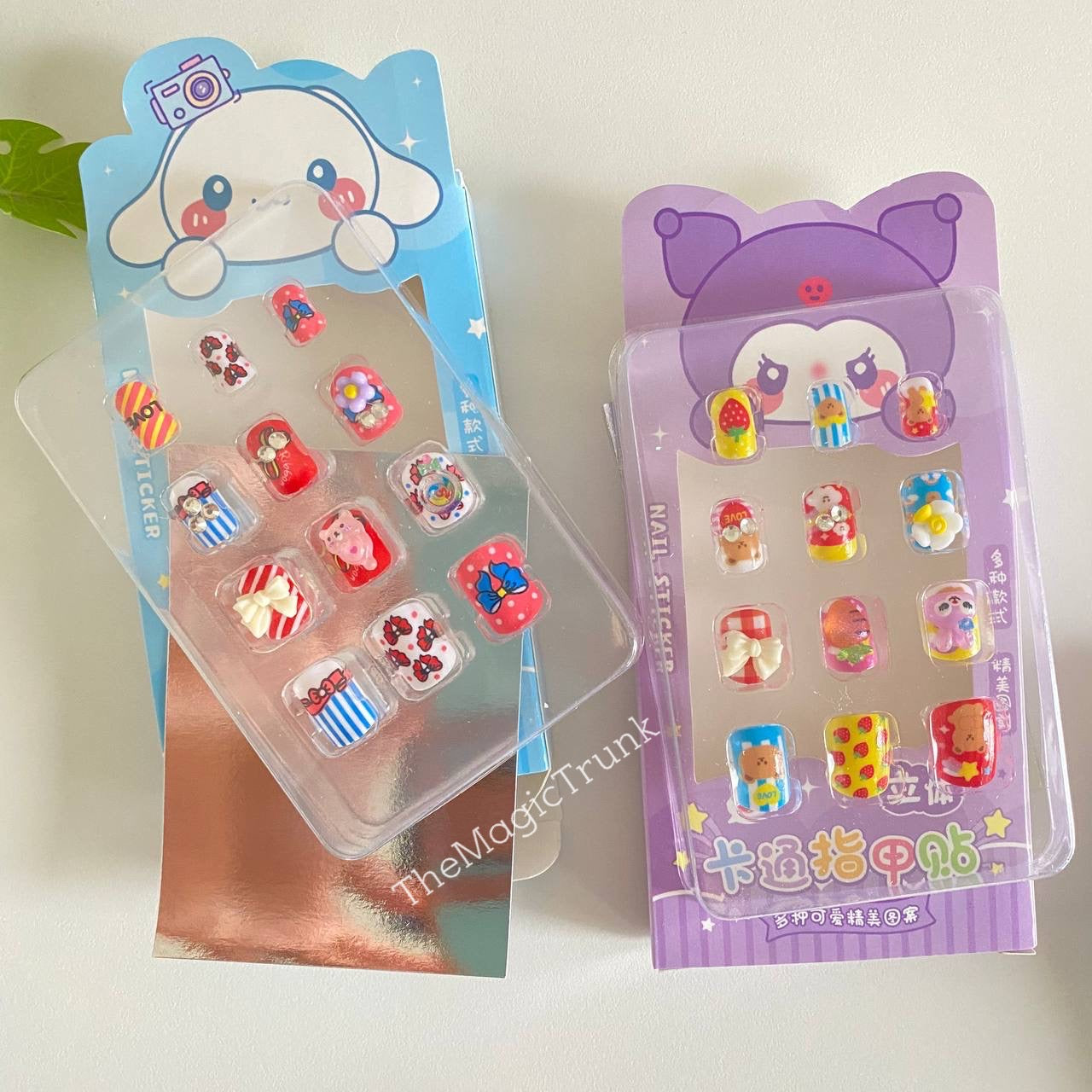 Kawaii Nail Stickers Reusable ( 1 set )