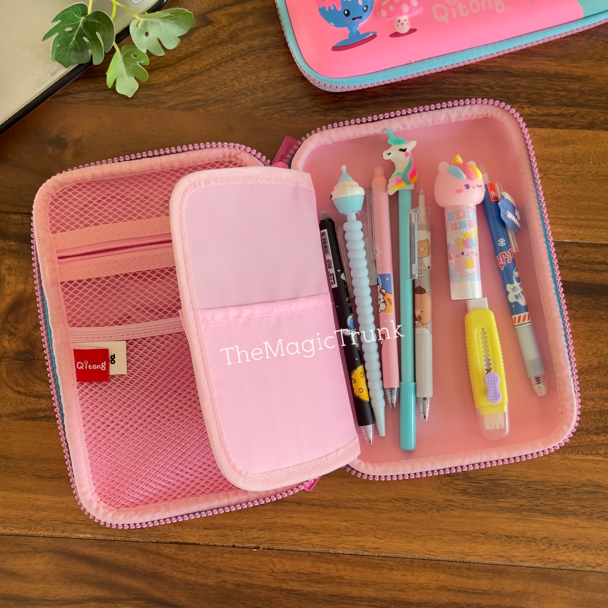 SOOCUTE Unicorn Gifts for Girls Hardtop Pencil Case - Kids Large Colored Pen Holder Box with Compartments - Girls Cosmetic Pouch Bag Stationery