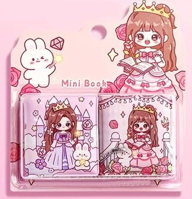 Mini Kawaii Sticker With Writable Paper Diary ( 2pcs )