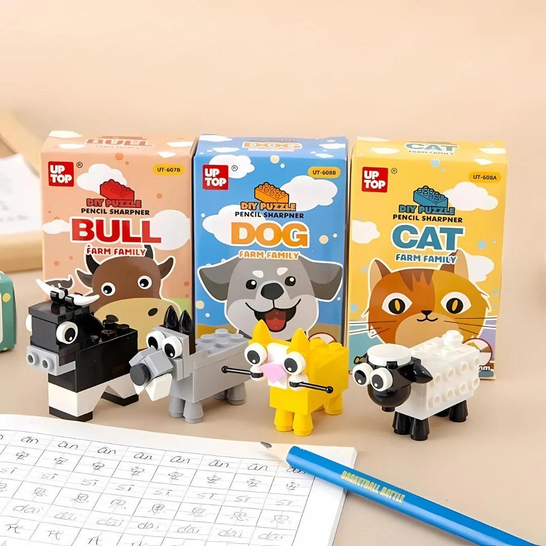 DIY Animals Lego Puzzle Pencil Sharpener 1pc - Main Image