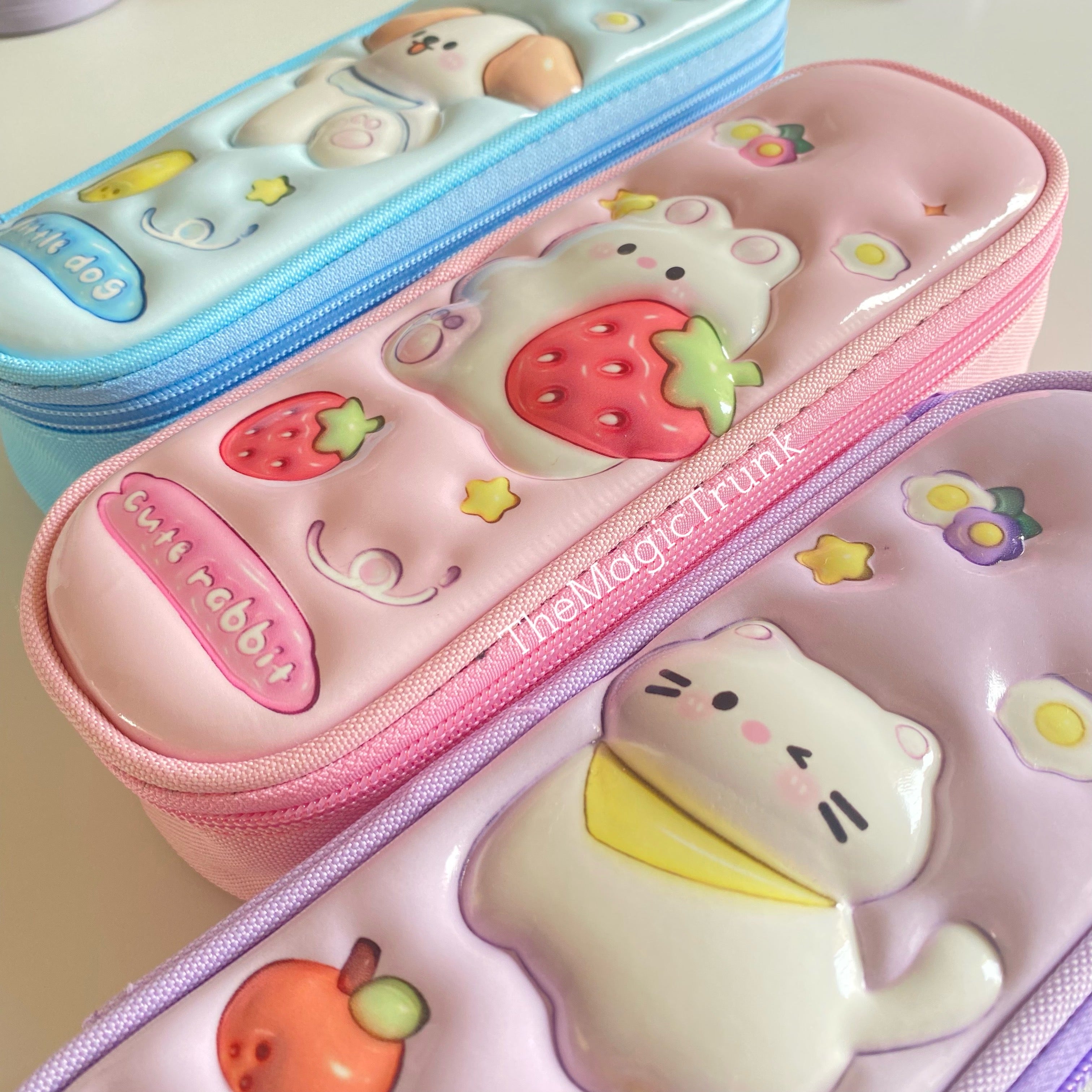 Cute 3D Embossed Stationery Pencil Pouch ( 1 pc )