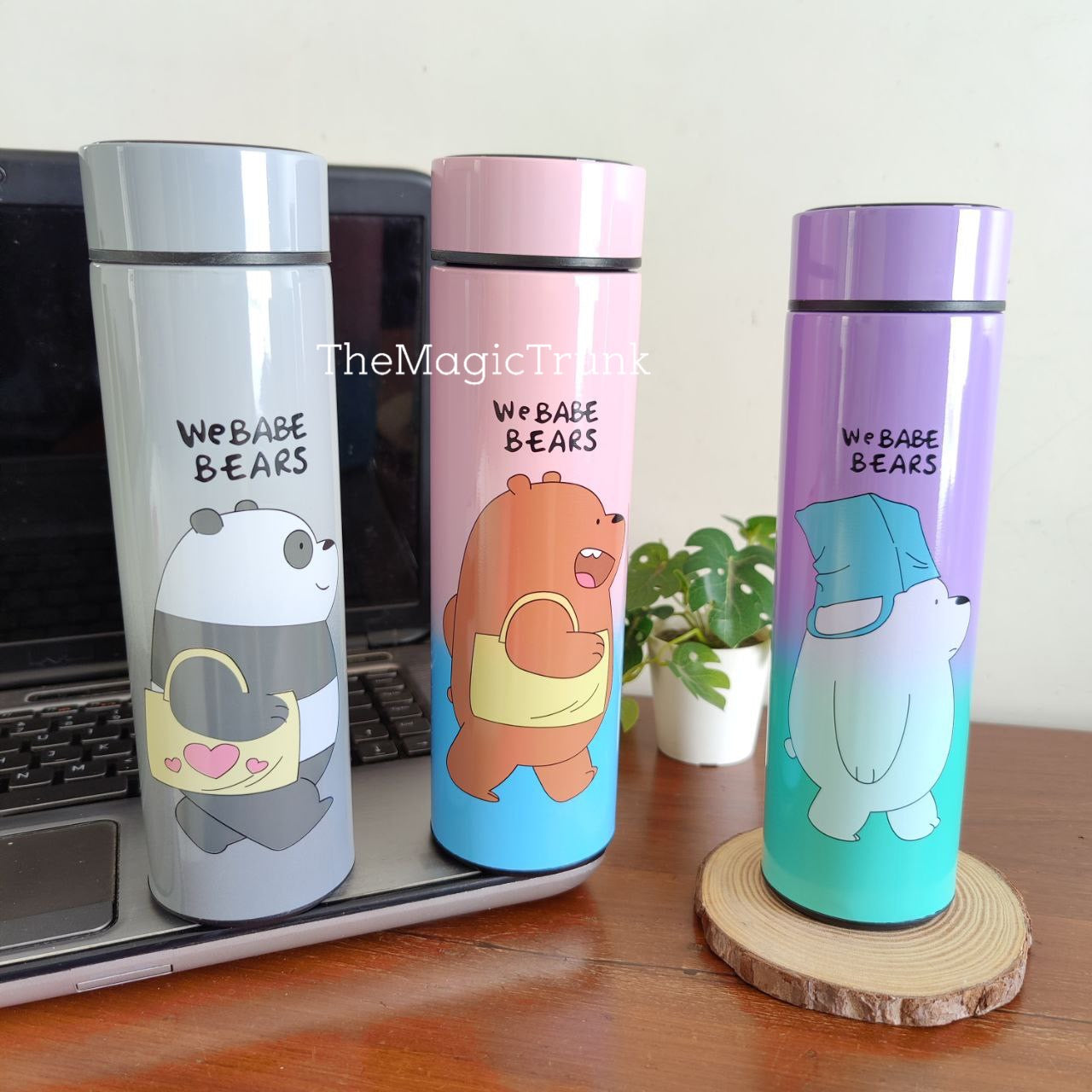 We Bare Bear Panda Smart Temperature Bottle ( 1pc )