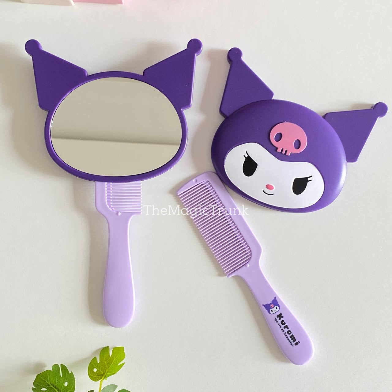 Kuromi Hand Mirror With Comb ( 1pc )