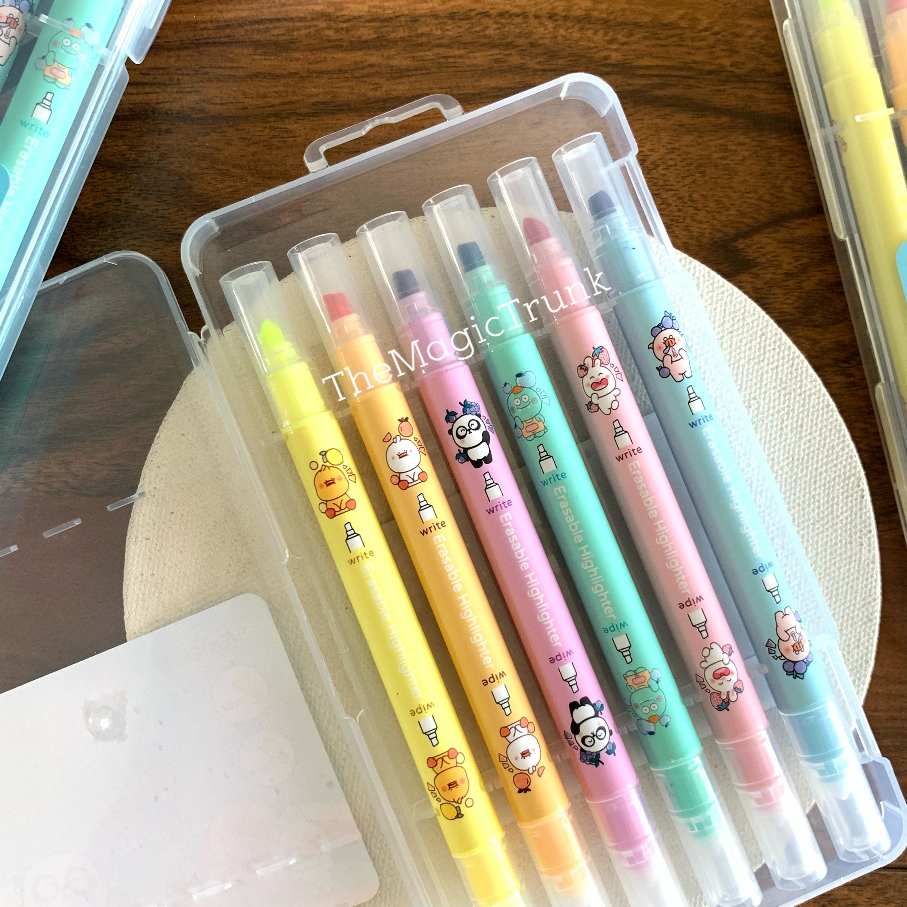 Cartoon Series Erasable Highlighters Set ( 6 pcs )