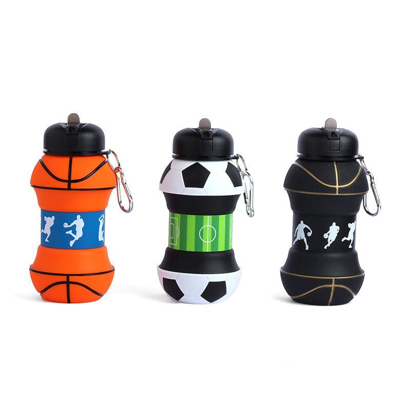 Football & Basketball Sports Expandable Collapsible Silicon Bottle ( 1pc )