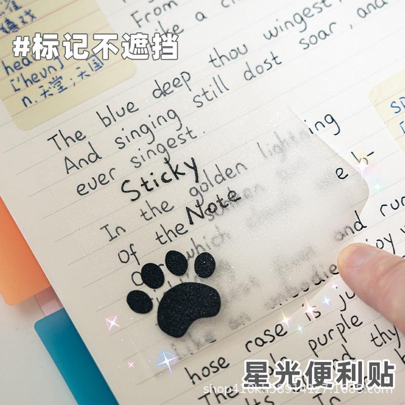 Cat Shinny Starlight Transparent Sticky Notes ( 1pc )