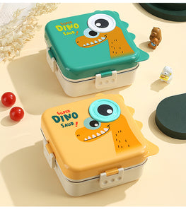 Dinosaur Eye - Leakproof Insulated Steel Lunch Bento Box ( 1pc )