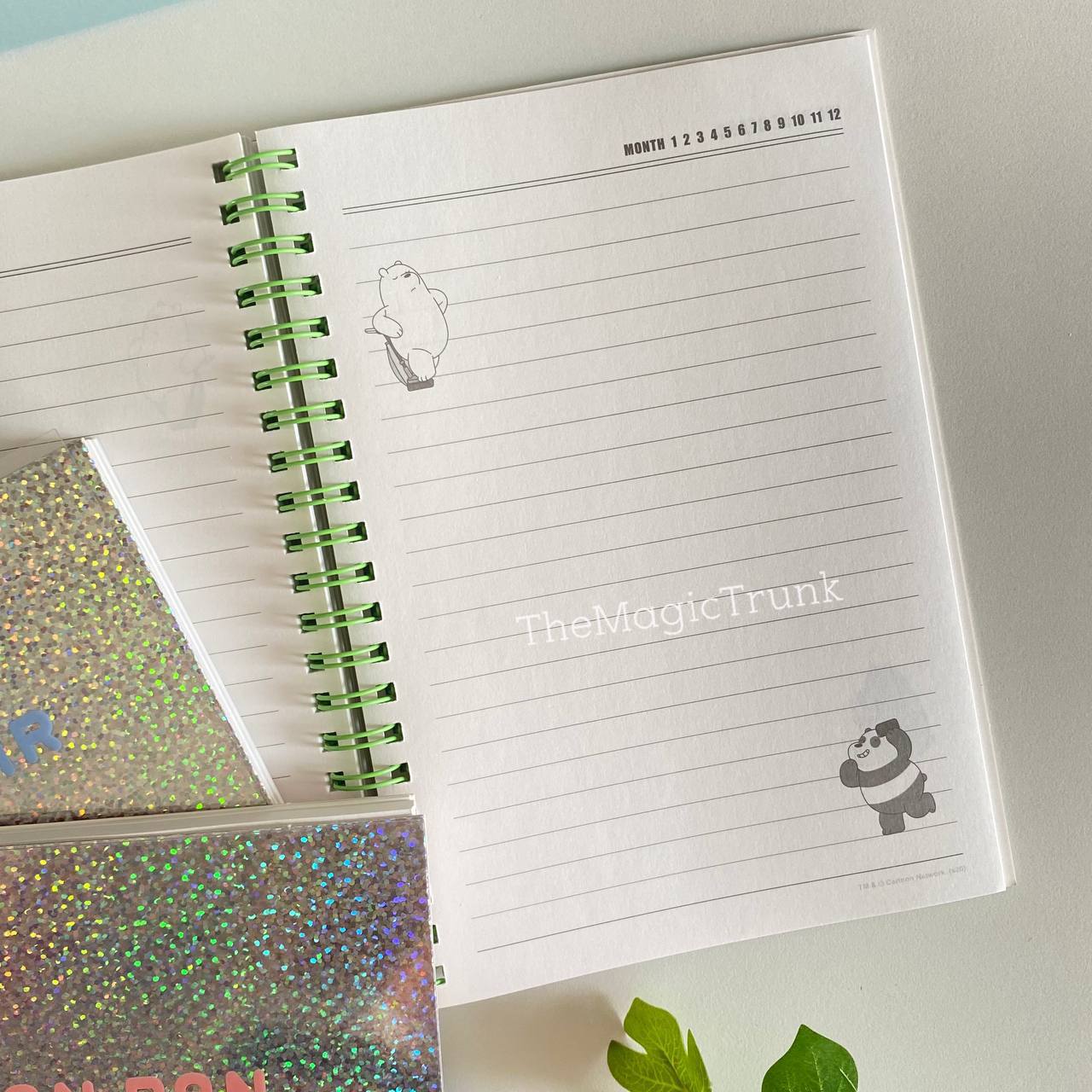 Panda We Bare Bears Holographic Spiral Notebook Diary ( 1pc )