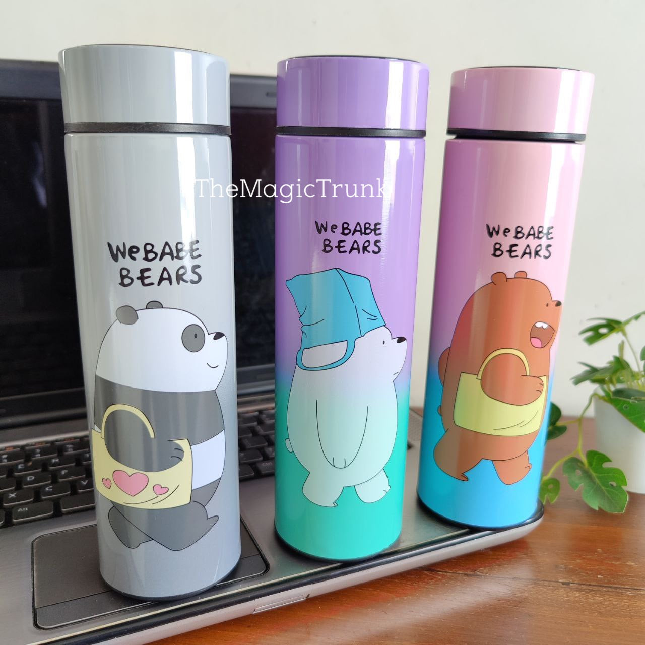 We Bare Bear Panda Smart Temperature Bottle ( 1pc )