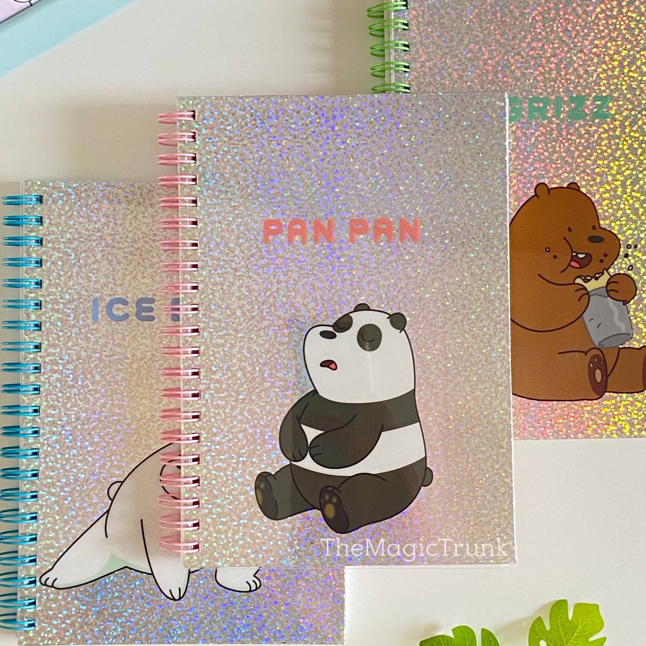 Panda We Bare Bears Holographic Spiral Notebook Diary ( 1pc )