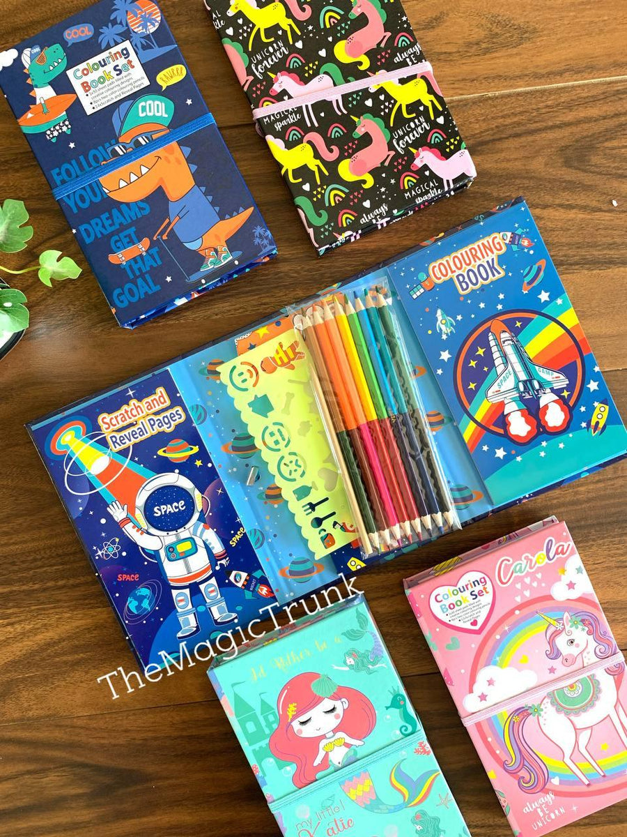 Coloring Book Set with Scratch & Coloring Art Book – The Magic Trunk