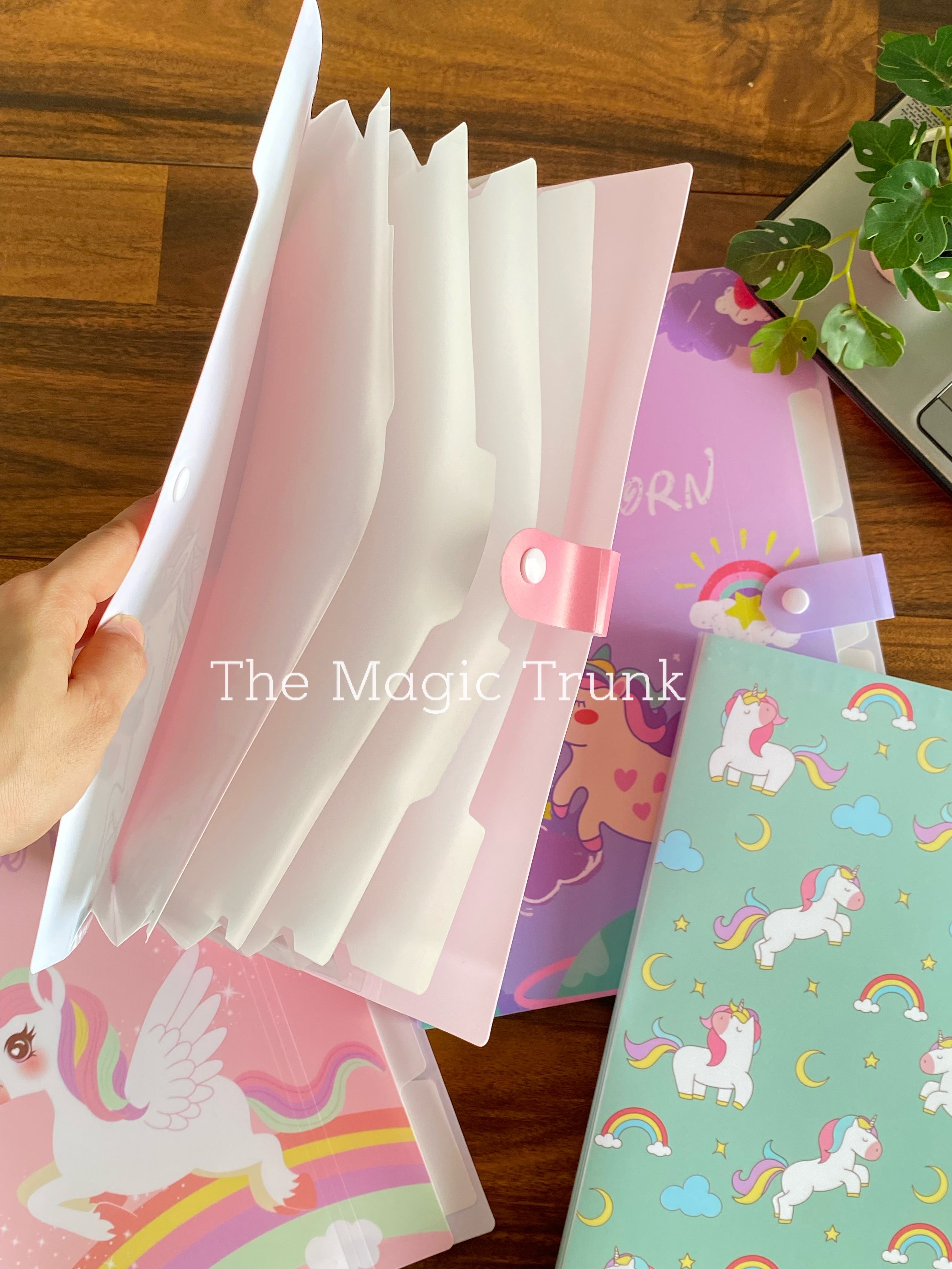 Unicorn File Folder with Button Lock ( 1pc )