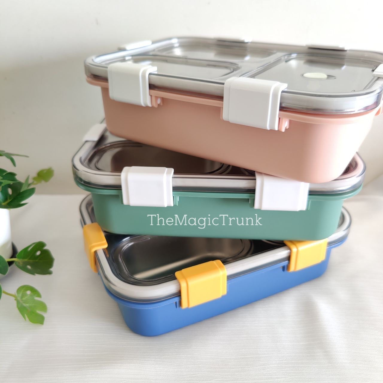 Personalized Stainless Steel Meal Bento Box 3 Section ( 1pc )