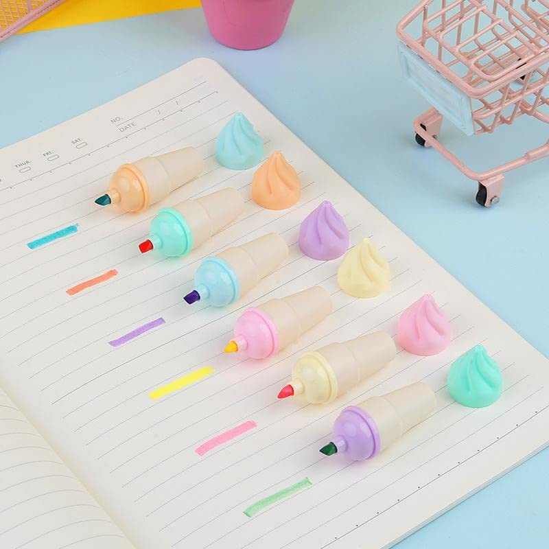 Ice Cream Shape Highlighter Set ( 6 pcs )