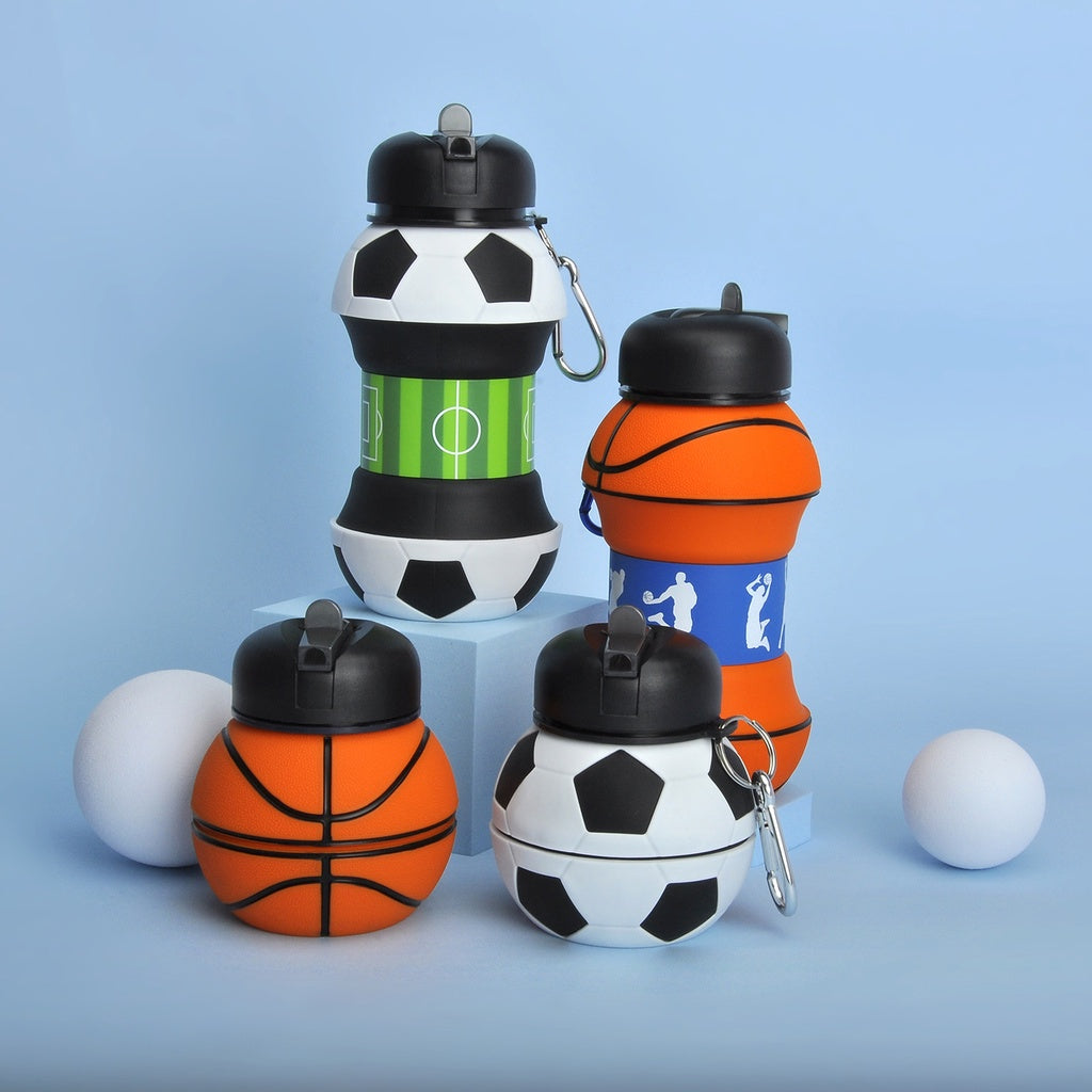 Football & Basketball Sports Expandable Collapsible Silicon Bottle ( 1pc )