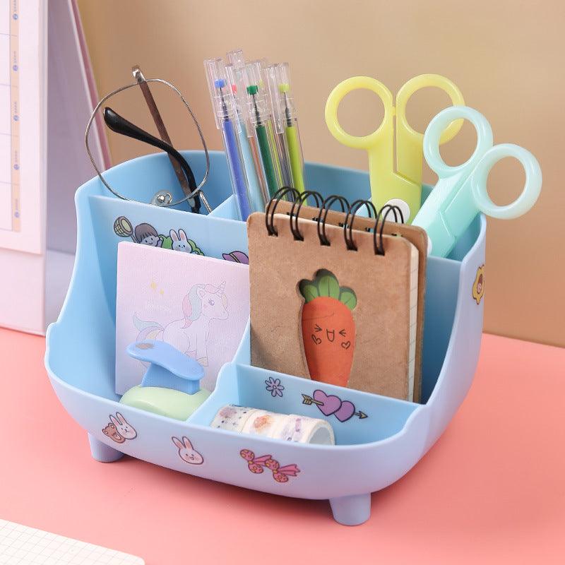Kawaii Multipurpose Desk Storage Organizer Box With Charm ( 1pc )