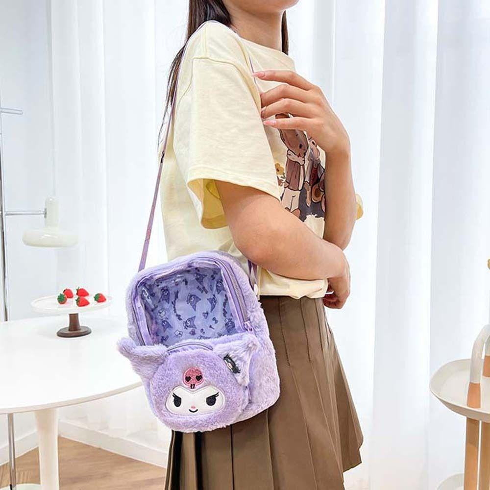 Sanrio Transparent Plush Crossbody Bag ( 1pc )