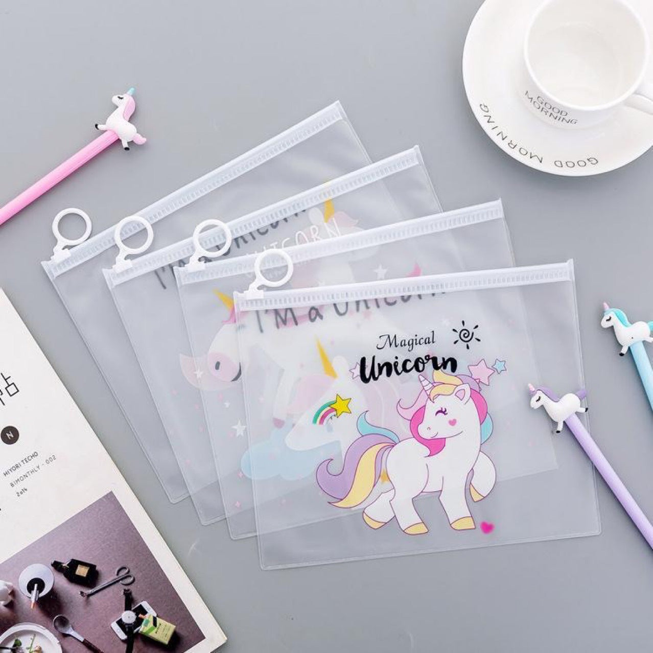 Unicorn Transparent Zip Pouch ( 1pc )