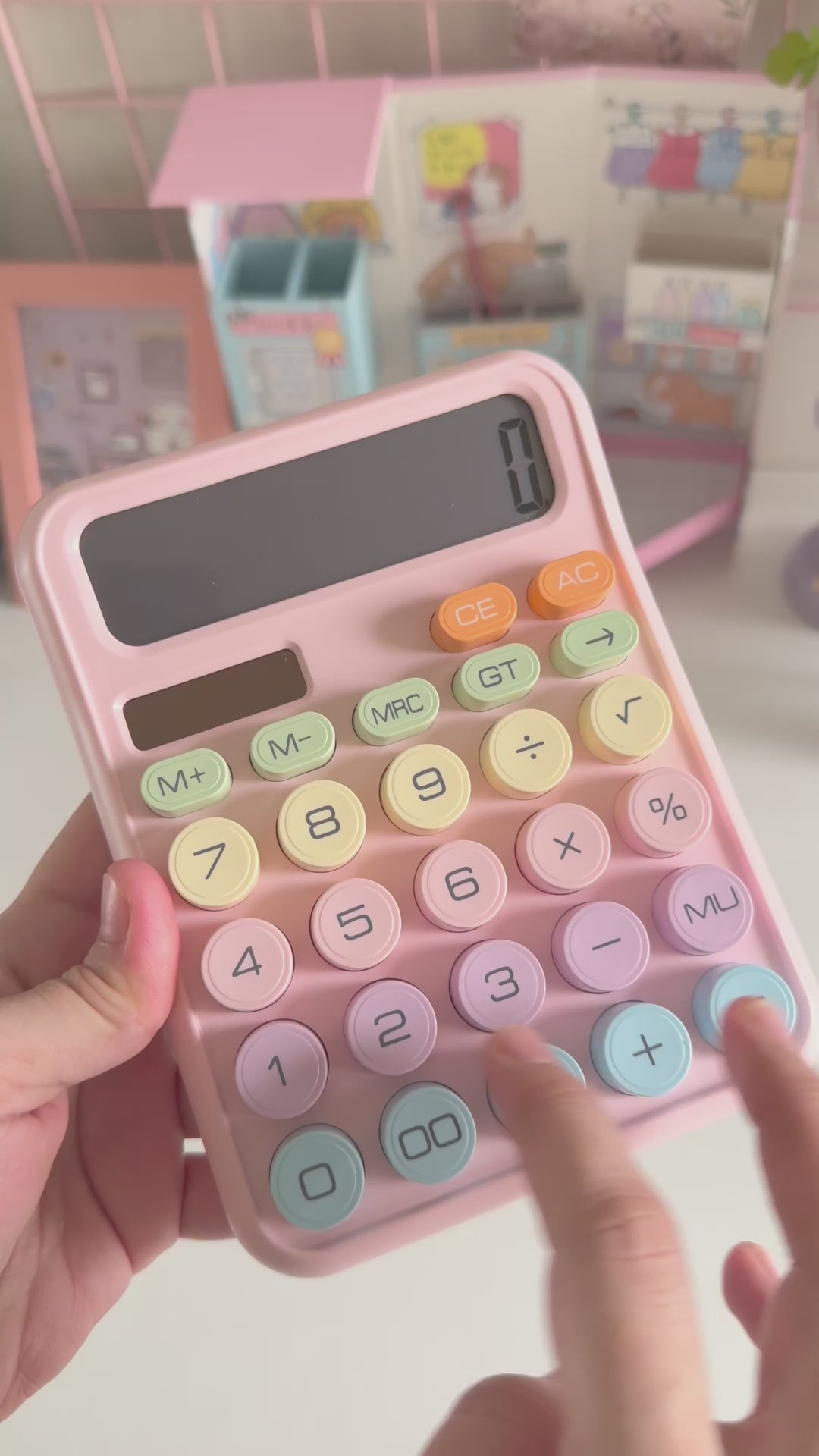 Pastel Calculator Solar / Battery Operated ( 1pc )