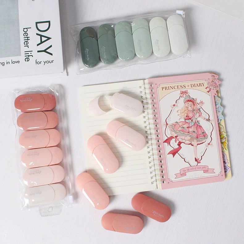 Gradient Morandi Correction Tape Set ( 6pcs )