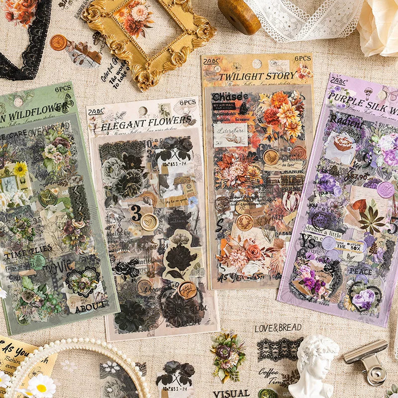 Flower Bud Journaling Scrapbooking Sticker Sheets ( 6 sheets )