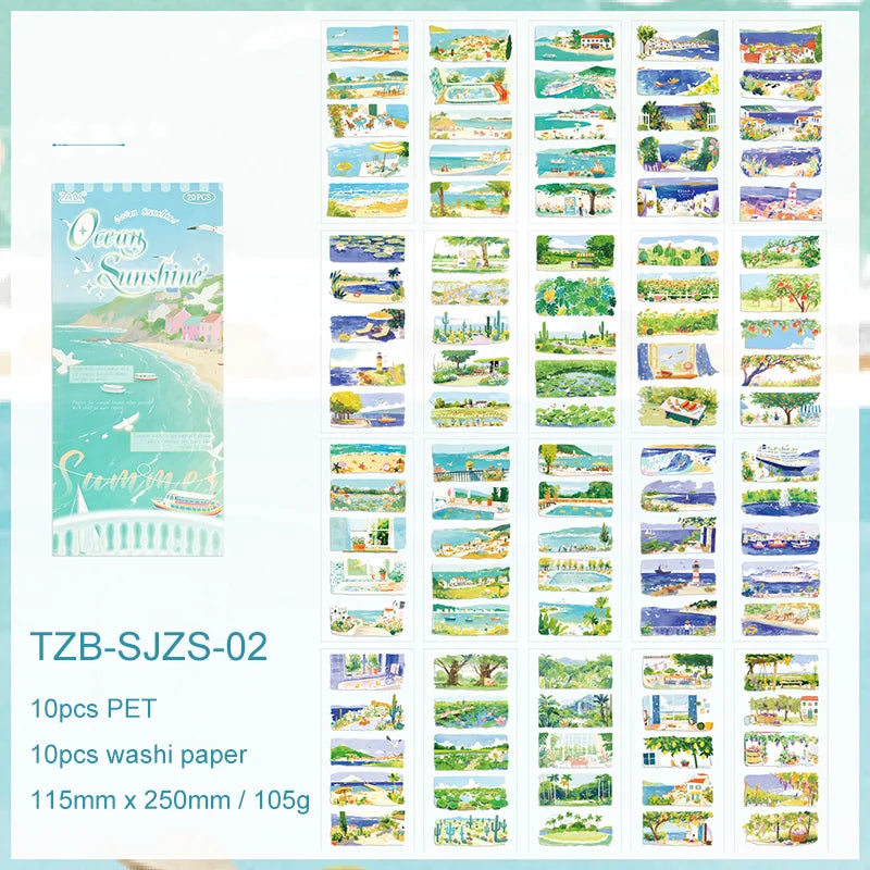 Seasonal Landscape PET Washi Journaling Scrapbooking Stickers Book ( 1pc )