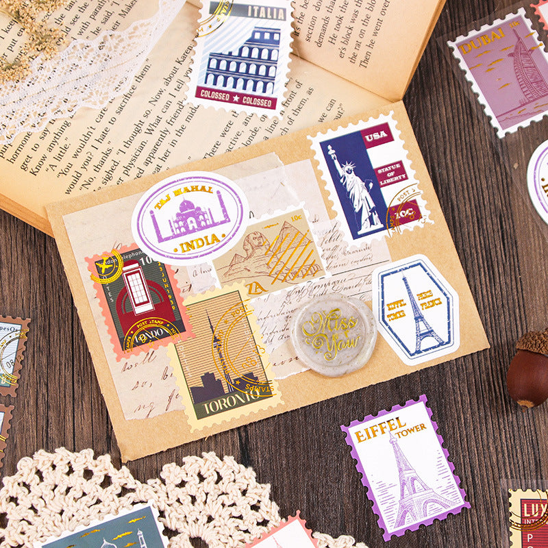 Stamp Journaling Scrapbooking Stickers ( 4 sheets )