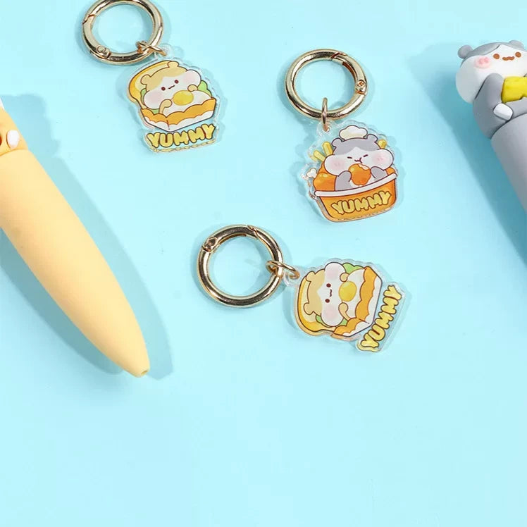 Hamster Bestie Couple Charm Gel Pen ( 2pcs )