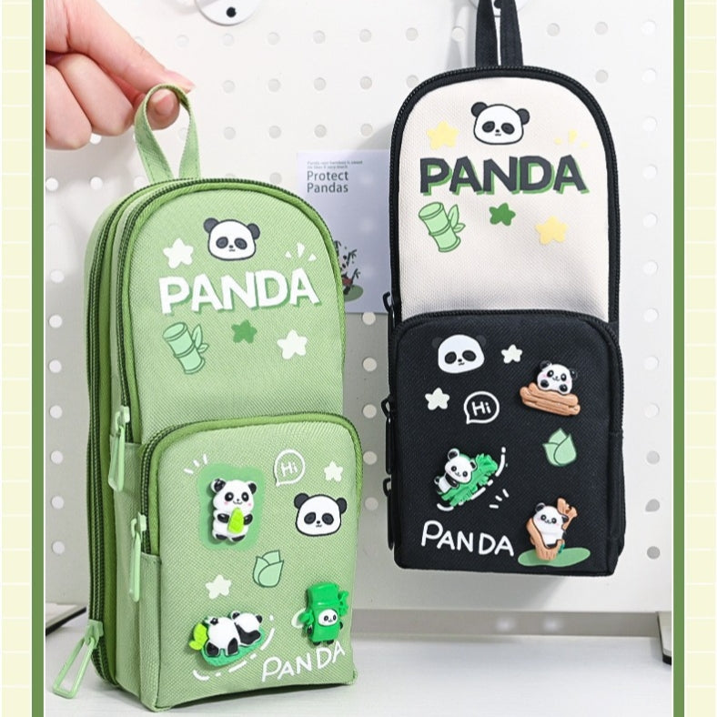 Panda Confetti Charm Double Layer Multipurpose Pencil Stationery Pouch ( 1pc )