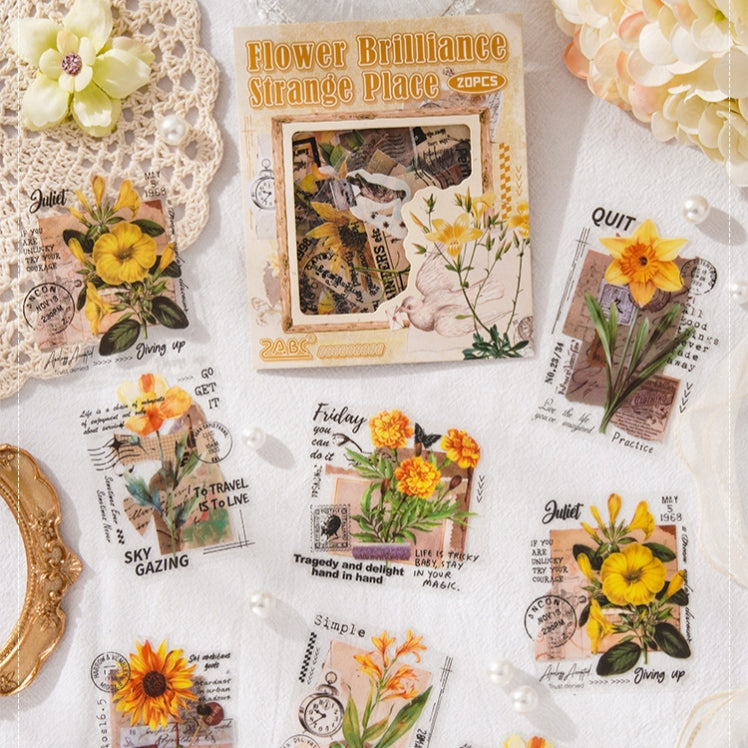 Natural Pastoral Retro Journaling Scrapbooking Stickers ( 20pcs )