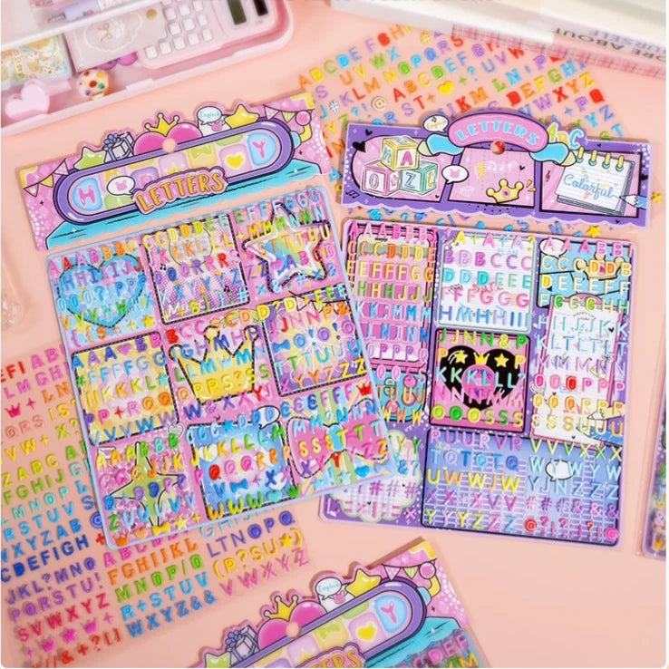 3D Alphabet Puffy Foam Sticker Sheets ( 2 Sheets )