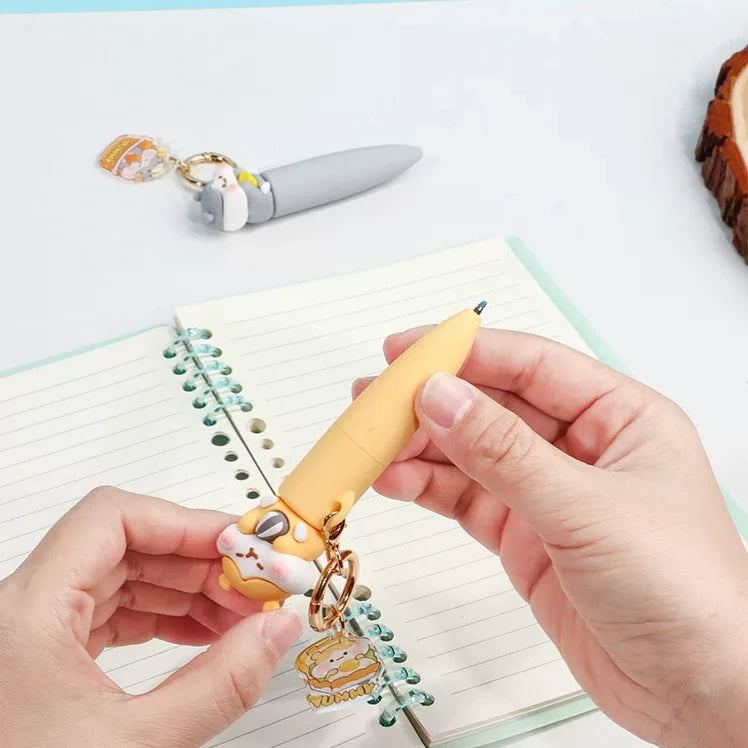 Hamster Bestie Couple Charm Gel Pen ( 2pcs )